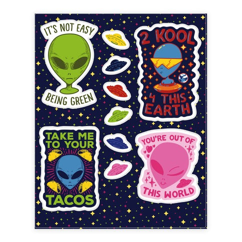 Cool Alien Sticker Sheet