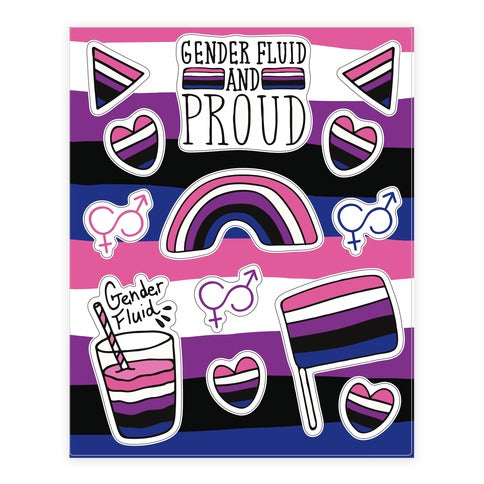 Gender Fluid Pride Sticker Sheet