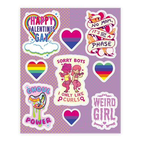 Lesbian Pride Sticker Sheet