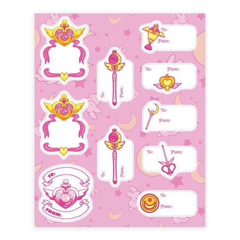 Magical Girl Gift Tags Sticker Sheet