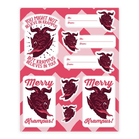 Merry Krampus Christmas Sticker Sheet