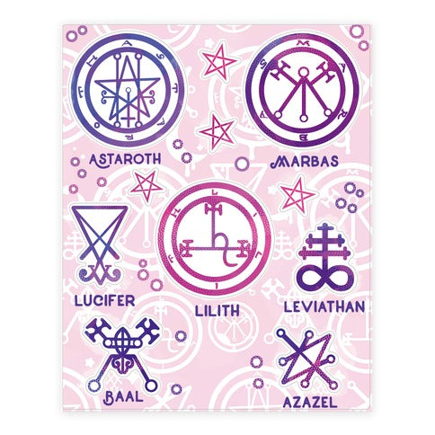 Pastel Goth Demon Sigil  Sticker Sheet