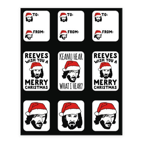 Reeves Wish You A Merry Christmas Gift Tag Sticker Sheet Sticker Sheet