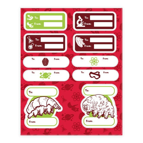 Science Christmas Gift Tags Sticker Sheet