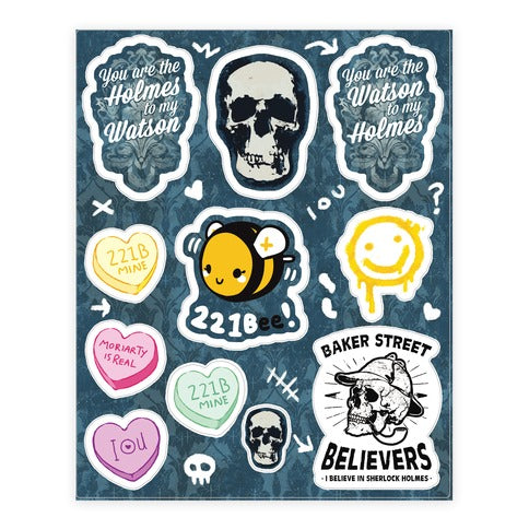 Sherlock Holmes Themed Sticker Sheet