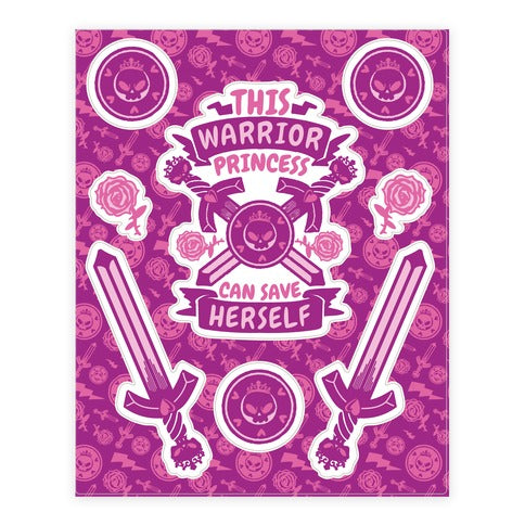 This Warrior Princess Can Save Herself Sticker Sheet
