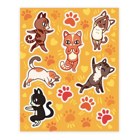 Yoga Cat Sticker Sheet