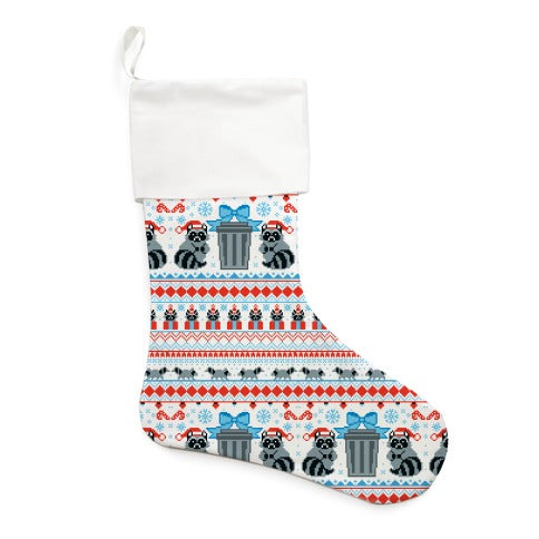 Raccoon Ugly Christmas Sweater Stocking