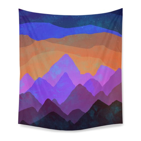 Abstract Mountain Sunset Tapestry