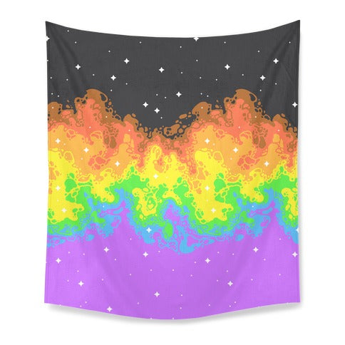 Psychedelic Nebula Pride Flag Tapestry