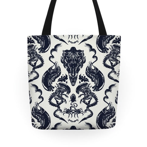 Alien Xenomorph Pattern Tote Tote Bag