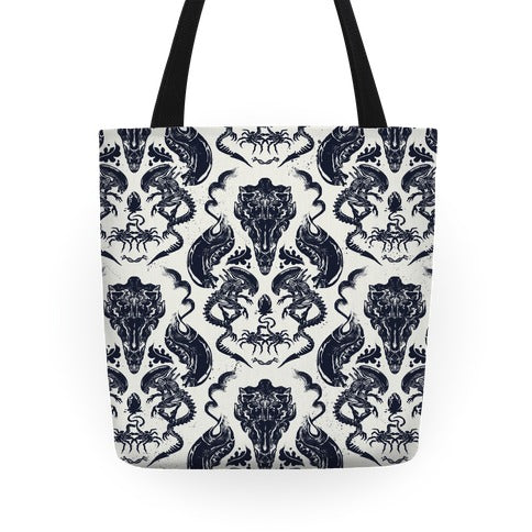 Alien Xenomorph Pattern Tote Tote Bag