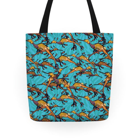 Weedy Sea Dragon Nautical Pattern Tote Bag
