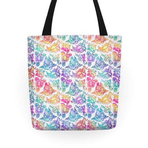 Floral Penis Rainbow Tote Bag