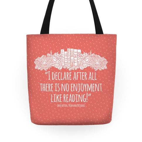 Pride and Prejudice Book Quote Tote Bag