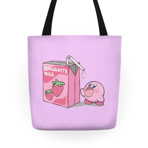 Strawberry Milk Kirby Parody Tote Bag