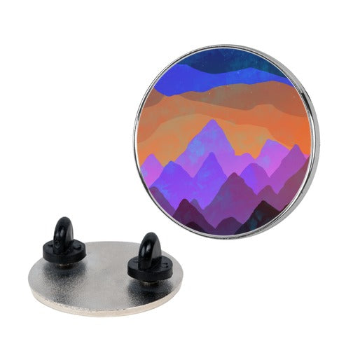 Abstract Mountain Sunset Pin