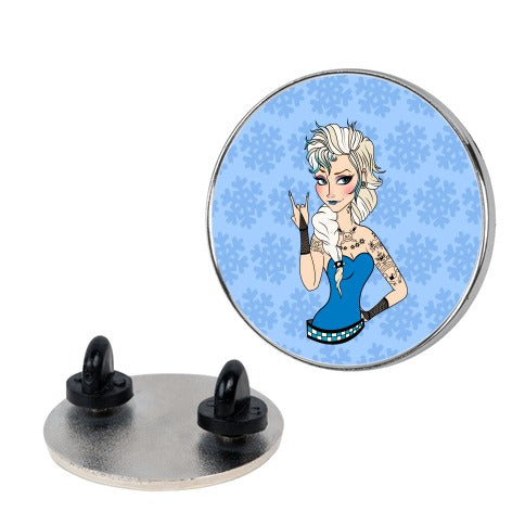 Punk Rock Ice Queen Parody Pin