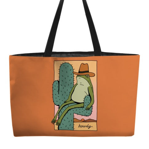 Howdy Frog Cowboy Weekender Tote