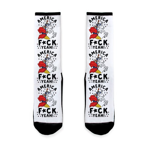America F*ck Yeah Washington Unicorn Socks