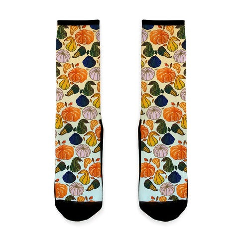 Autumn Gourds Pattern Socks