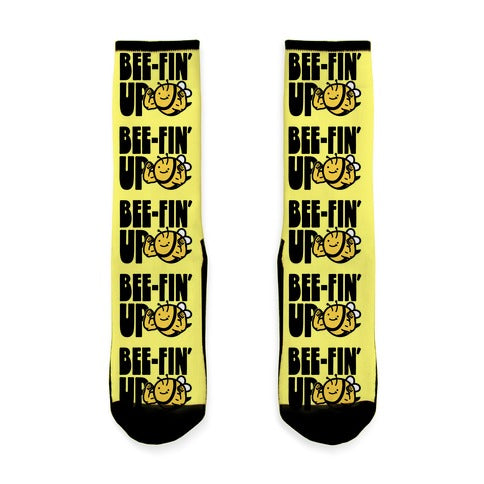 Bee-Fin' Up Bee Parody Socks