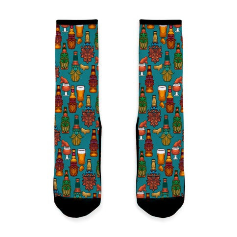 Beers With Beards Pattern Socks
