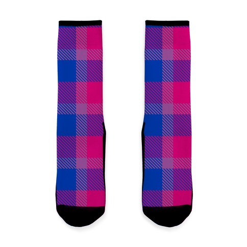 Bi Pride Flag Plaid Socks