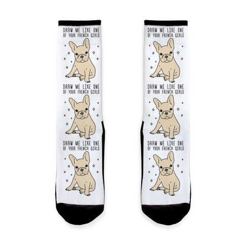 Draw Me Like One Of Your French Girls Bulldog Socks