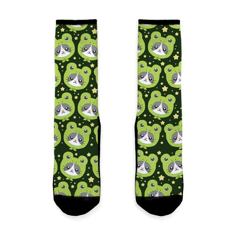 Frog Hat Cat Socks