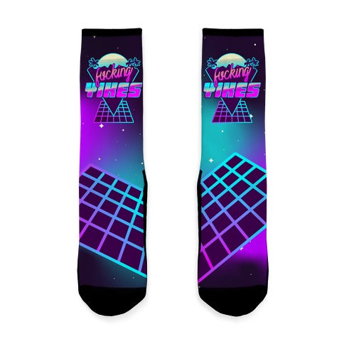 Fucking YIKES Retro Wave Socks