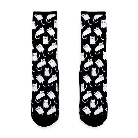 Ghost Cat Pattern Socks