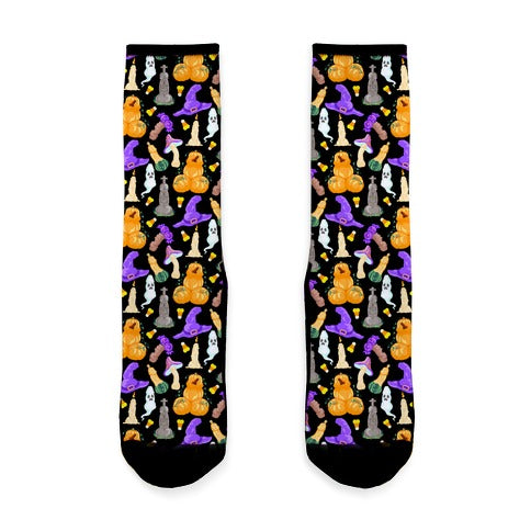 Halloween Peens Pattern Socks