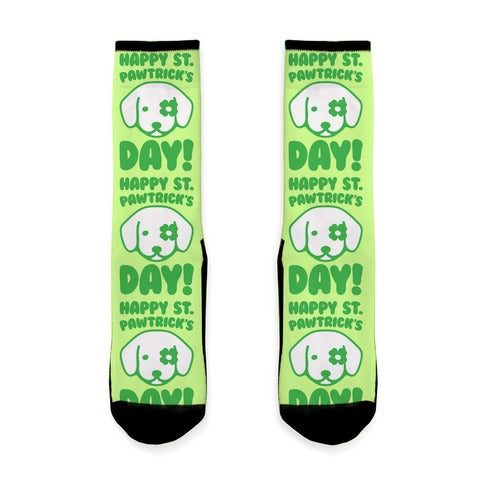 Happy St. Pawtrick's Day Socks