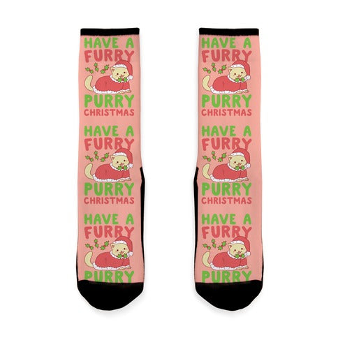 Have a Furry, Purry Christmas Socks