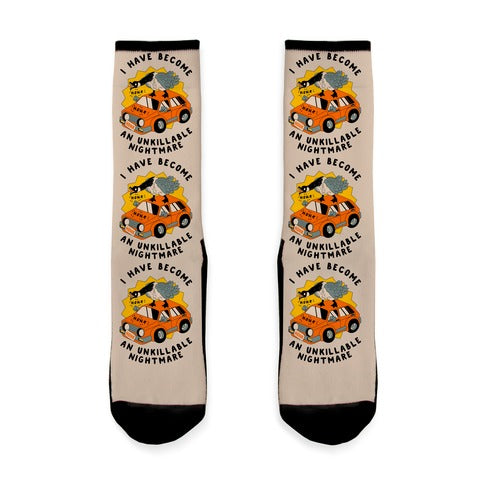 I Have Become An Unkillable Nightmare (Goose On a Car) Socks