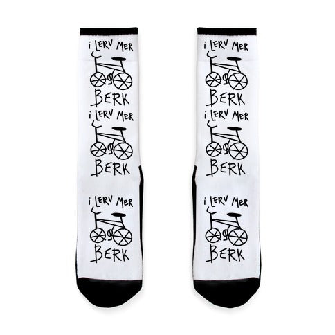 I Lerv Mer Berk Derpy Bike Socks