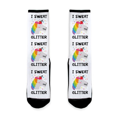 I Sweat Glitter Unicorn Socks
