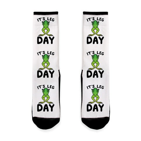 It's Leg Day Frog Parody Socks