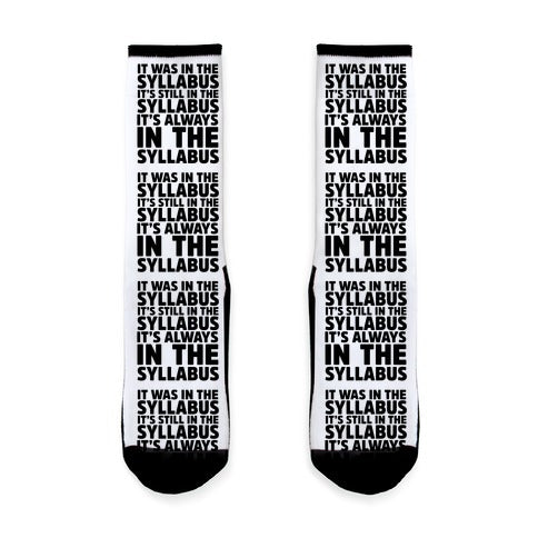 It Was in the Syllabus It's Still in the Syllabus It's ALWAYS in the Syllabus Socks
