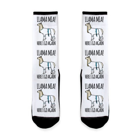 Llama Mia Parody Socks