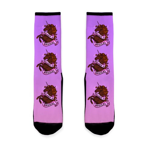 Melanin is Magical Unicorn Socks