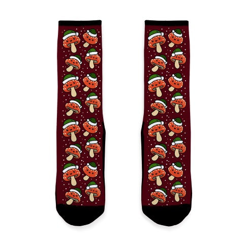 Merry Christmush Mushrooms Socks