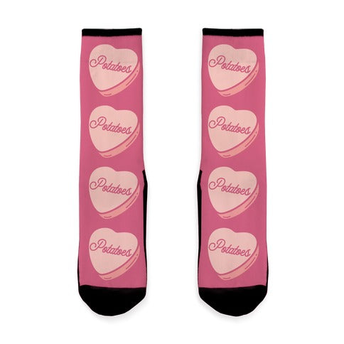 Potatoes Candy Heart Socks