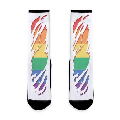 Ripped Shirt: Gay Pride Socks