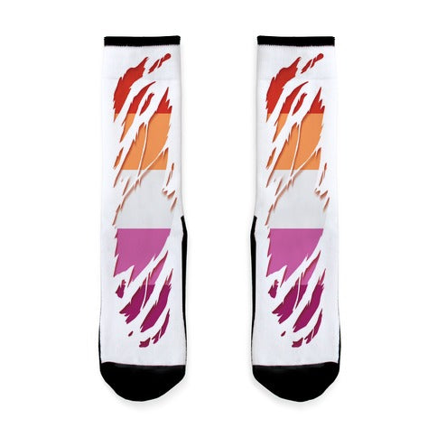 Ripped Shirt: Lesbian Pride Socks
