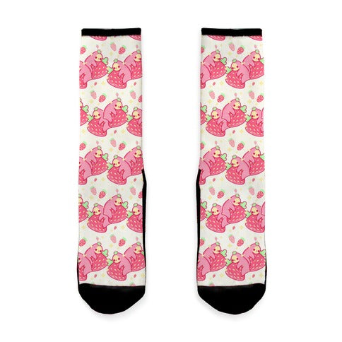 Strawberry Sloth Pattern Socks