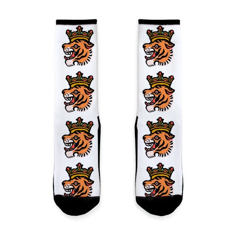 Tiger King Tiger with a Crown Socks