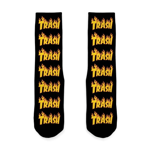 Trash Thrasher Logo Parody Socks