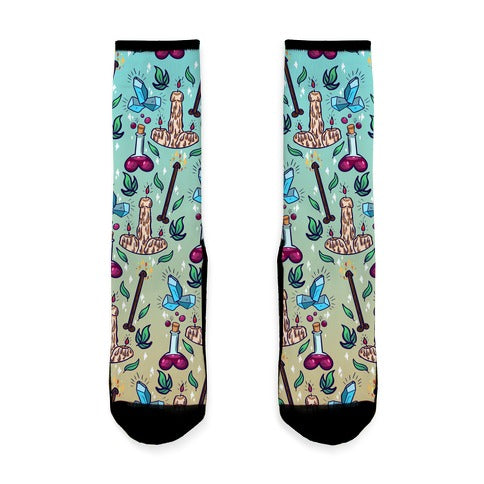 Wizard Penis Pattern Socks